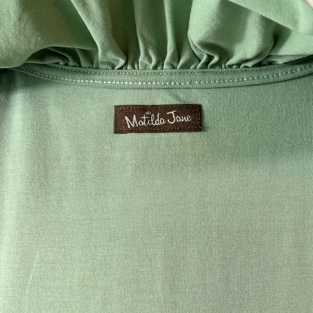 Matilda Jane Happy & Free Light as Air Sage Wrap Dress    Sz‎ S - Picture 6 of 7